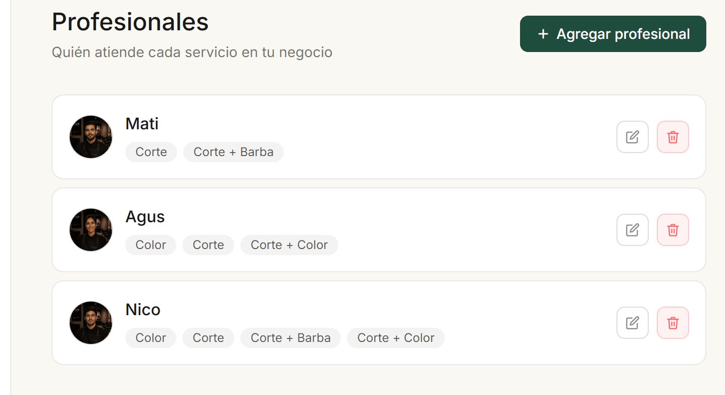 Profesionales en Reservit